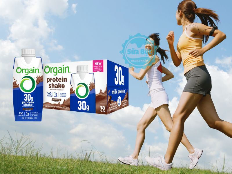 Sữa Protein Orgain 30g Protein Shake Chocolate Fudge được pha sẵn đóng hộp dễ dùng