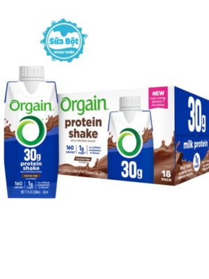 Sữa Protein Orgain 30g Protein Shake Chocolate Fudge của Mỹ thùng 18 hộp