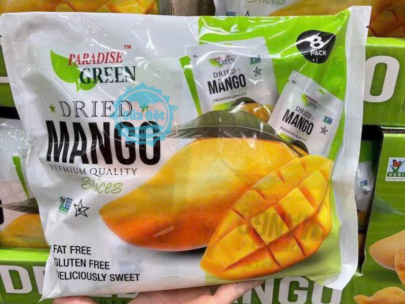 Xoài sấy dẻo Paradise Green Dried Mango mang hương vị hấp dẫn, không Gluten, chất béo