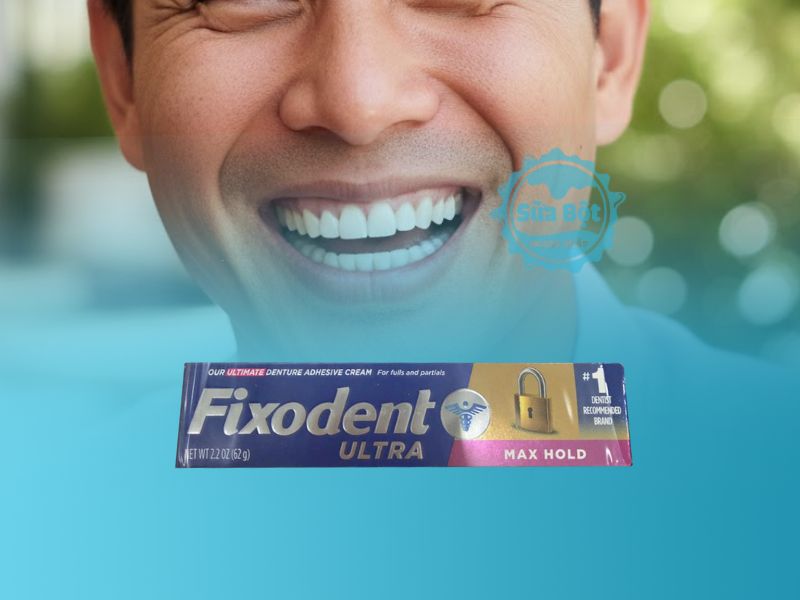 Keo dán hàm giả Fixodent Ultra Max Hold giữ răng giả ổn định trong nhiều giờ liền Keo dán hàm giả Fixodent Ultra Max Hold giữ răng giả ổn định trong nhiều giờ liền