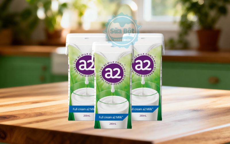 Sữa tươi A2 nguyên kem Úc hộp 200ml thuận tiện để mang theo bên mình Sữa tươi A2 nguyên kem Úc hộp 200ml thuận tiện để mang theo bên mình