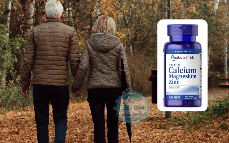 Puritans Pride Calcium Magnesium Zinc chứa cả canxi vô cơ và canxi hữu cơ