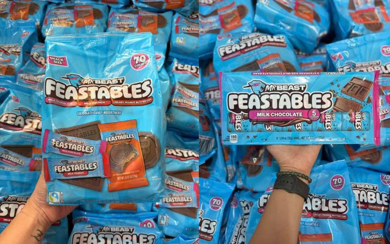 Socola MrBeast Feastables không chất bảo quản, siro bắp