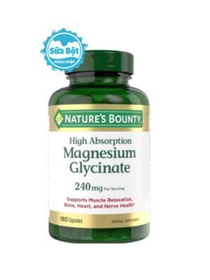 Viên uống Nature’s Bounty Magnesium Glycinate 240mg bổ sung Magie Mỹ 180 viên