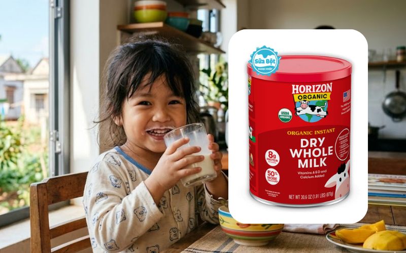 Sữa tươi nguyên kem Horizon Organic sản xuất từ nguyên liệu ở trang trại sữa bò hữu cơ