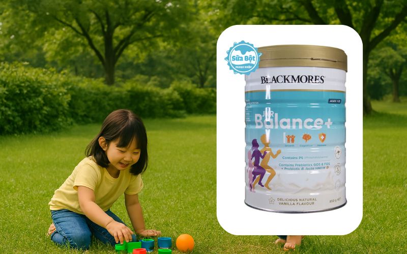 Sữa Blackmores JNR Balance+ 850g cung cấp men vi sinh, chất xơ, chất đạm, chất béo cho bé