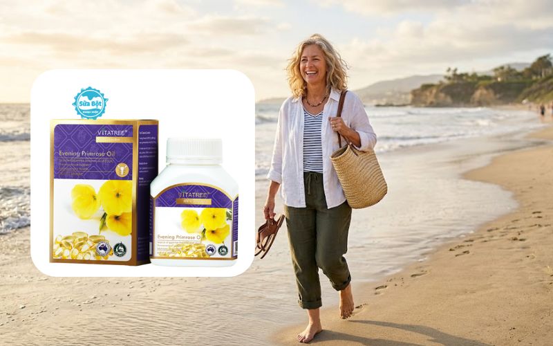 Vitatree Evening Primrose Oil yên tâm lựa chọn khi thành phần không Lactose, Gluten, chất bảo quản