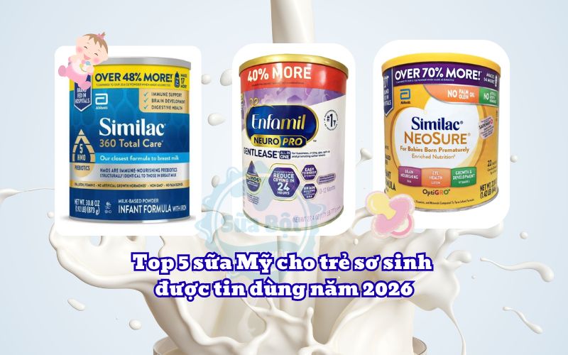 Top 5 sữa Mỹ cho trẻ sơ sinh được tin dùng năm 2026