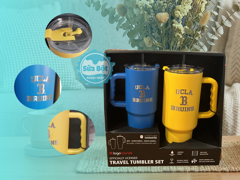 Ly giữ nhiệt UCLA Bruins Travel Tumbler thiết kế thời trang, sành điệu, di chuyển dễ dàng
