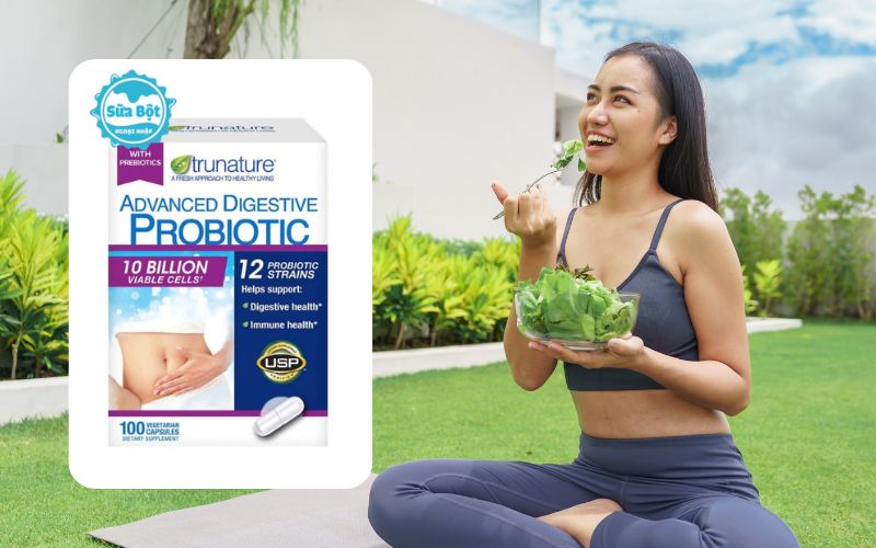 Trunature Advanced Digestive Probiotic trong mỗi viên mang đến 10 tỷ lợi khuẩn Trunature Advanced Digestive Probiotic trong mỗi viên mang đến 10 tỷ lợi khuẩn