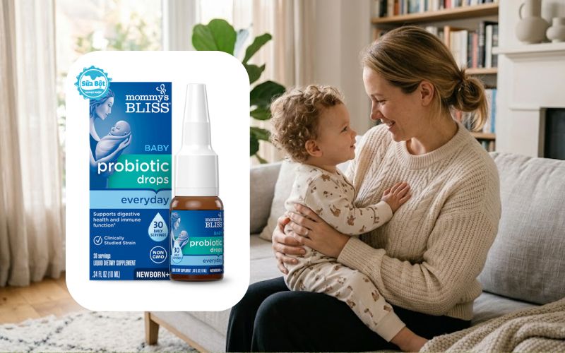 Mommy’s Bliss Baby Probiotic Drops Everyday phù hợp với bé từ 0 tháng tuổi Mommy’s Bliss Baby Probiotic Drops Everyday phù hợp với bé từ 0 tháng tuổi