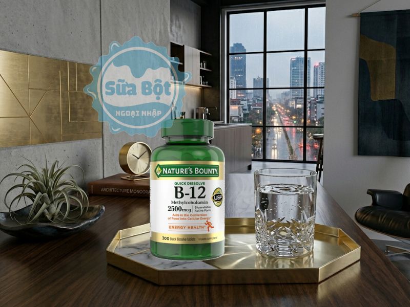 Dùng 1 viên Nature’s Bounty vitamin B12 mỗi ngày tiện lợi