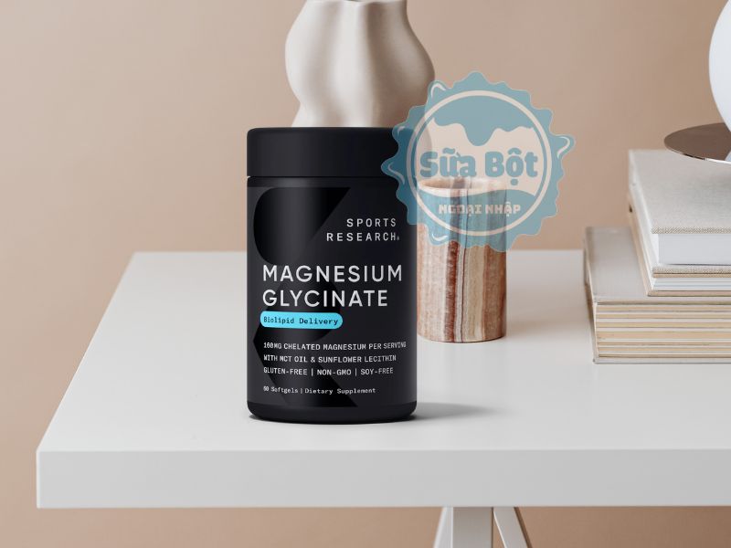 Viên uống Sports Research Magnesium Glycinate thuần chay, không biến đổi gen Viên uống Sports Research Magnesium Glycinate thuần chay, không biến đổi gen