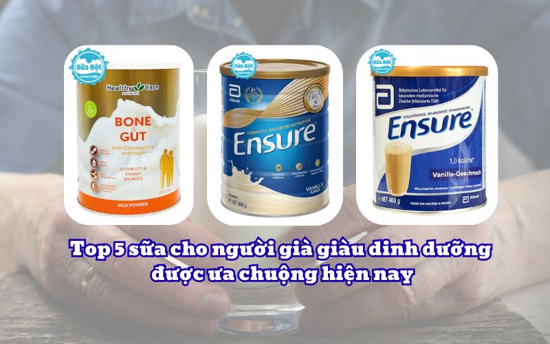 Top 5 sữa cho người già giàu dinh dưỡng được ưa chuộng hiện nay