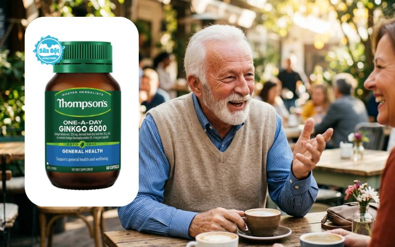 Thompsons Ginkgo 6000mg giúp giảm nguy cơ mất trí nhớ cho người già Thompsons Ginkgo 6000mg giúp giảm nguy cơ mất trí nhớ cho người già