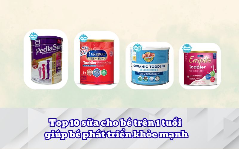 Top 10 sữa cho bé trên 1 tuổi giúp bé phát triển khỏe mạnh