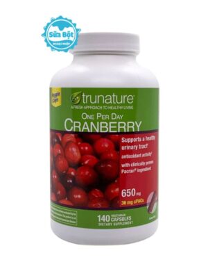 Viên uống Trunature Cranberry 650mg hỗ trợ đường tiết niệu của Mỹ 140 viên