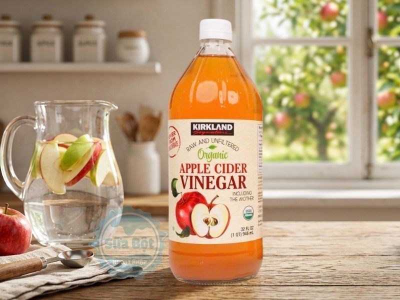 Giấm táo Kirkland Organic Apple Cider Vinegar đạt chứng nhận hữu cơ USDA