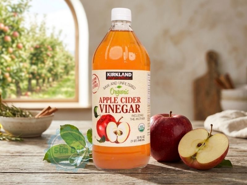 Giấm táo hữu cơ Kirkland Organic Apple Cider Vinegar sử dụng