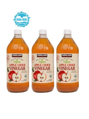Giấm táo hữu cơ Kirkland Organic Apple Cider Vinegar của Mỹ set 3 chai x 946ml
