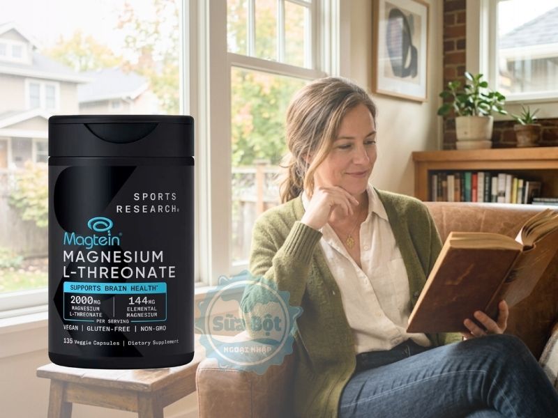 Viên uống bổ sung Magie Sports Research Magtein Magnesium L-Threonate