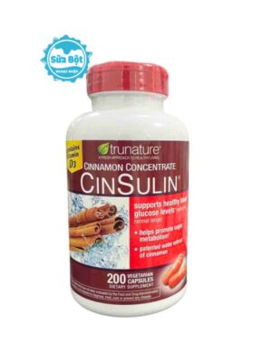 Viên uống hỗ trợ cân bằng đường huyết Trunature Cinsulin Mỹ 200 viên