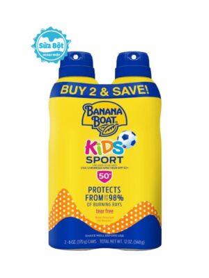 Xịt chống nắng cho bé Banana Boat Kids Sport Sunscreen Lotion Spray SPF50+ Mỹ set 2 chai x 170g