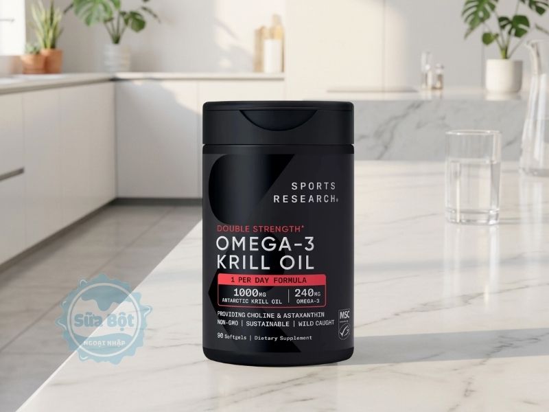Sports Research Double Strength Omega-3 Krill Oil 1000mg giá tốt