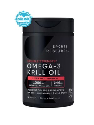 Dầu nhuyễn thể Sports Research Double Strength Omega-3 Krill Oil 1000mg Mỹ 90 viên