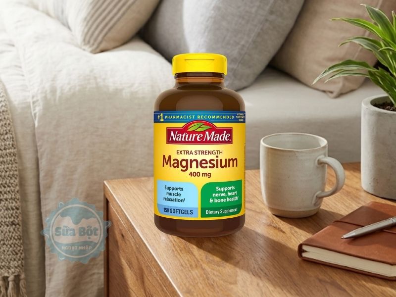 Nature Made Extra Strength Magnesium 400mg hỗ trợ hệ thần kinh, cơ bắp