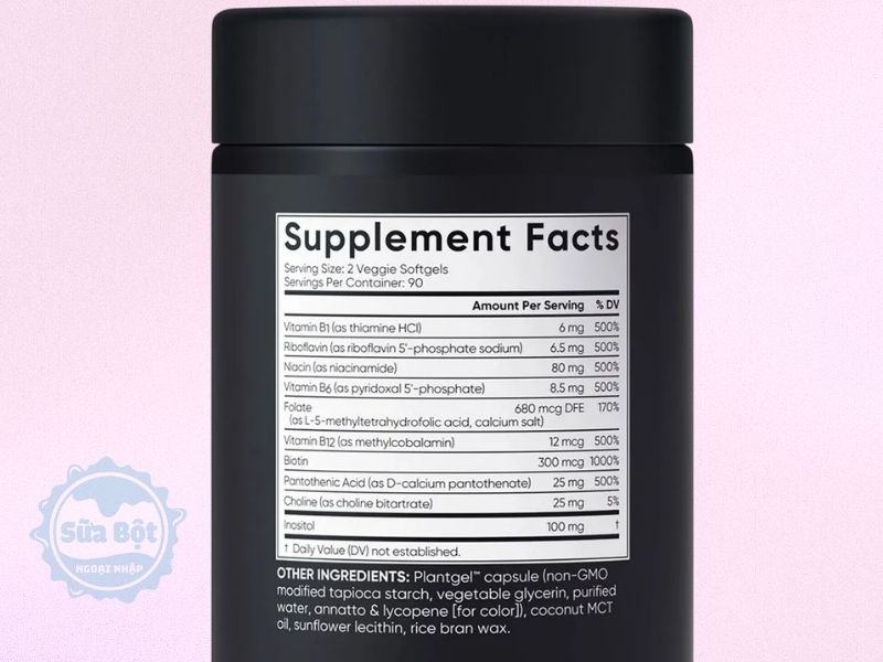 Viên uống Sports Research Advanced B-Complex thành phần