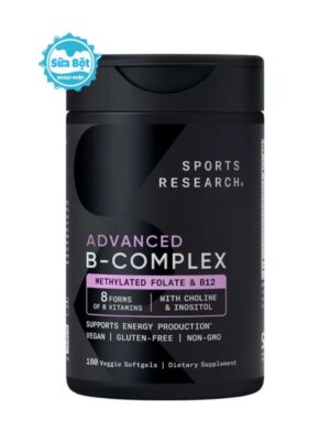 Viên uống bổ sung vitamin B Sports Research Advanced B-Complex của Mỹ 180 viên